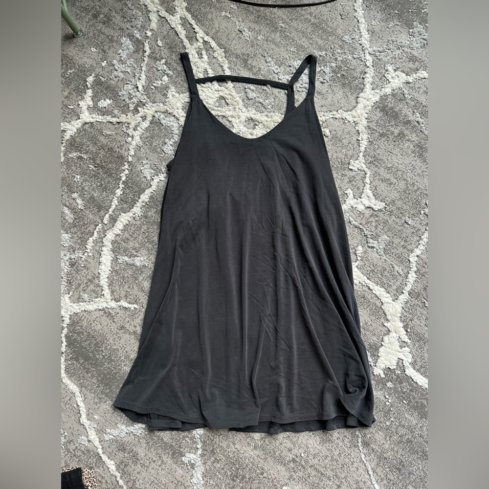 Spaghetti strap open-back swing dress